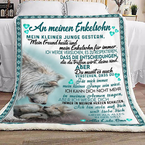 "An meine Enkel" Decke - Wolf